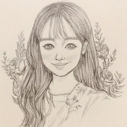 彩色素描女生头像唯美颠倒众生