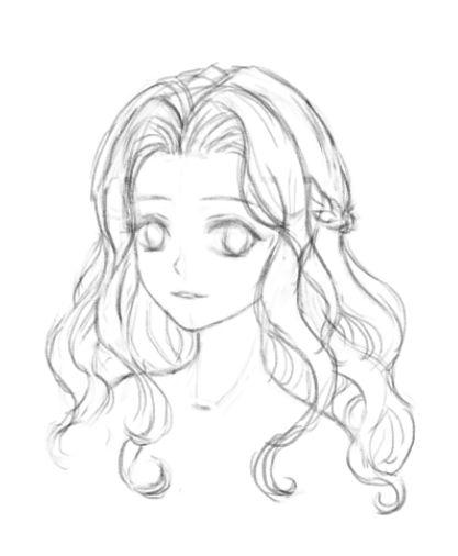 彩绘插画女生头像图片手绘