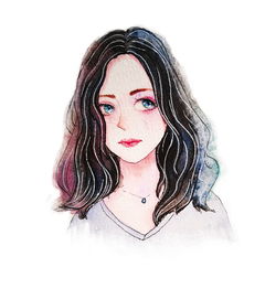 手绘水彩妹子头像