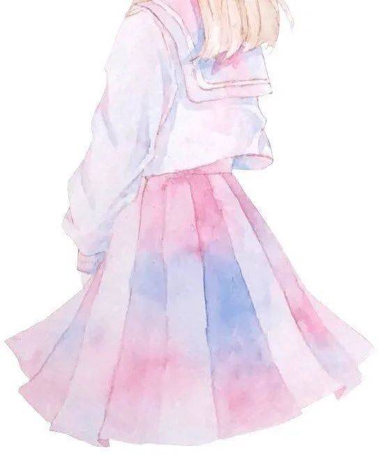 水彩插画清新唯美动漫女孩jk发型手绘上色,应有尽有哦,快来收藏