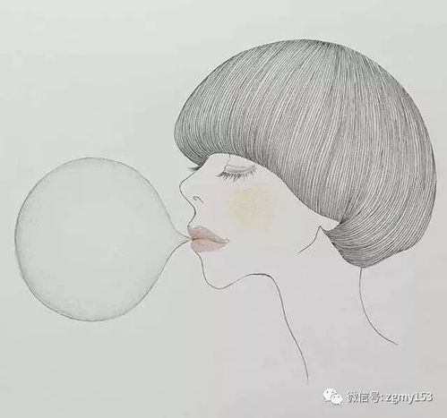 唯美手绘女生短发