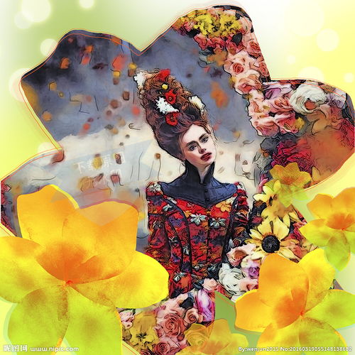 哥特风花朵美女插画图片