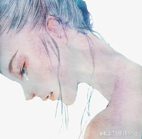 彩色素描女生头像唯美手绘