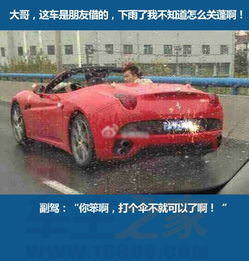 一周车事囧图女司机刹车当油门开车骑上suv