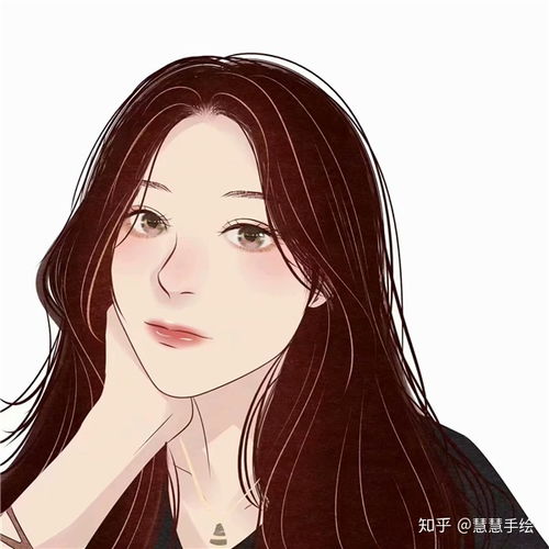 手绘头像女可爱短发侧面手绘头像女生唯美简约手绘头像女
