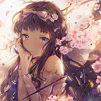 超好看的动漫带樱花的女生头像
