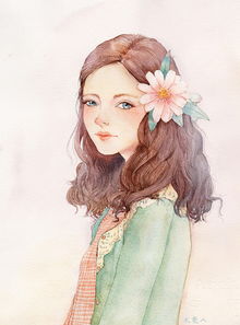 人像木壳人原创,插画,水彩,手绘,森女涂堆糖,美好生活研究所