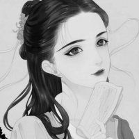 美女个性头像黑色古风