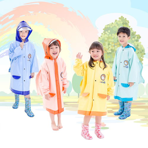 萌小猬儿童雨衣男童女童小学生宝宝幼儿园防水带书包位加厚雨披,一品好特惠