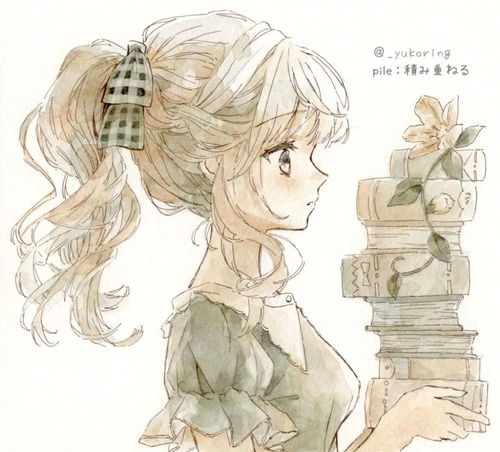 宝藏画师透明水彩上色可爱清新动漫少女