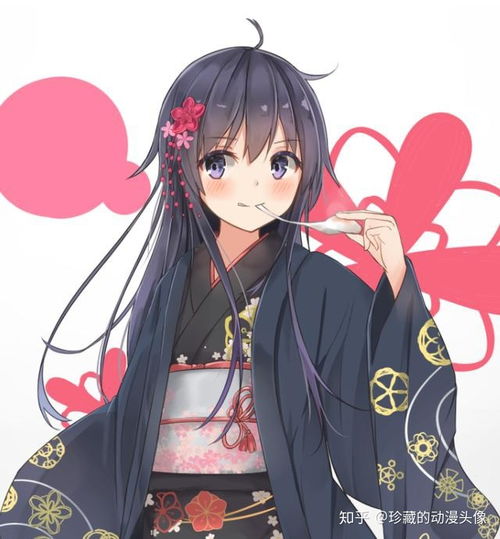 二次元和风美图气质极佳,光彩照人的和服美少女,真好