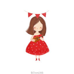 手绘女孩插画头像壁纸