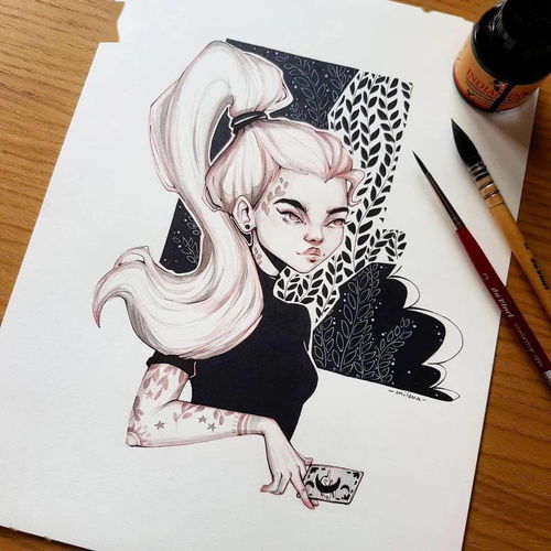 暗黑风女生插画有喜欢这个味道的吗