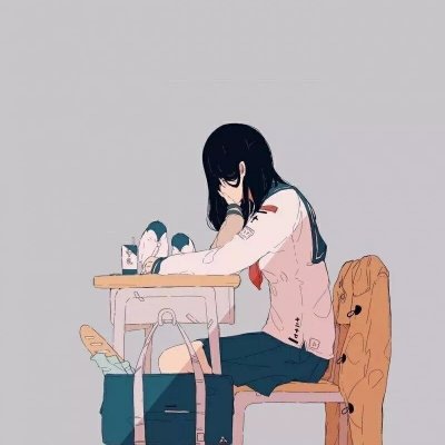 头像成熟稳重女动漫背影