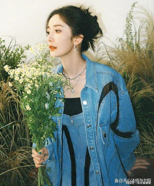 杨幂蓝牛仔套装造型,能否得到女儿抚养权吗