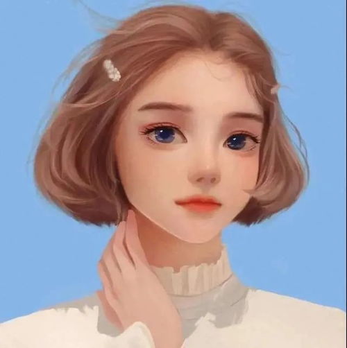 手绘女头发送开心不止一点点