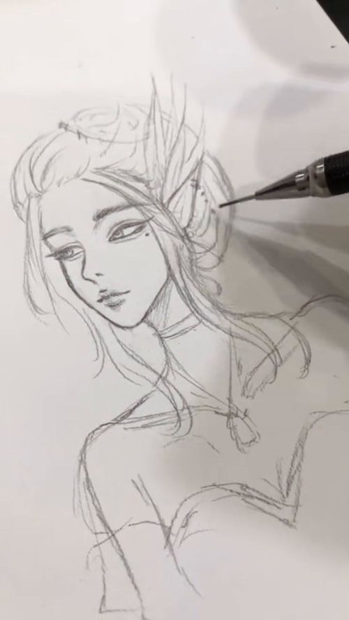 手绘给你们画个女精灵
