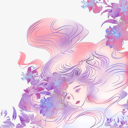 女生小清新头像绘画碎花