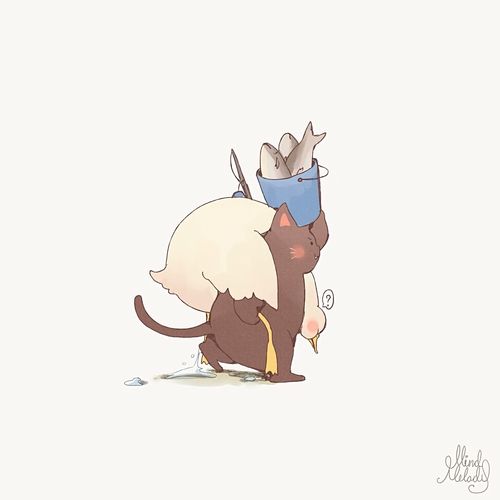 钓鱼归来泰国人气美女画师mindmelody创作的系列动物插画joojeefriends中的角色呆鹅masterlanjoojeefriends