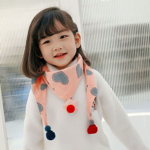 儿童三角巾围巾加厚韩版秋冬宝宝男童女童棉围脖冬季韩国小孩女孩