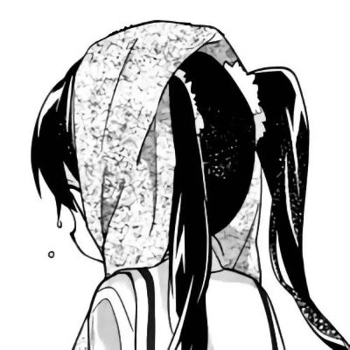 动漫女头黑白女生头像