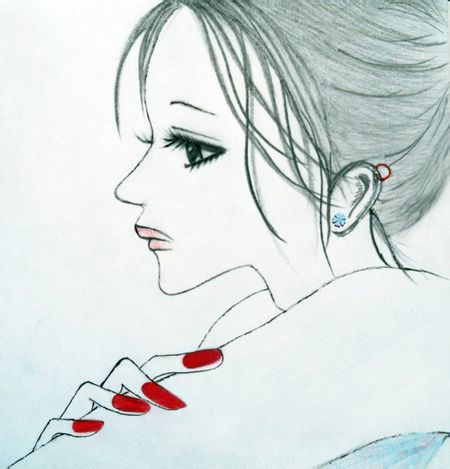 侧脸美女唯美图片
