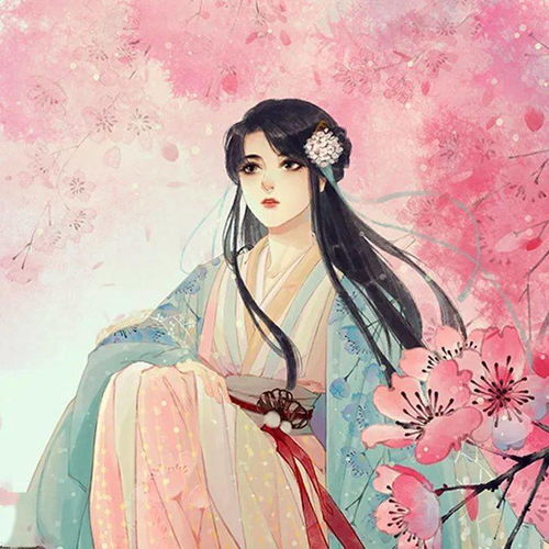 意境古风漫画女生头像相恨不如潮有信相思始觉海非深