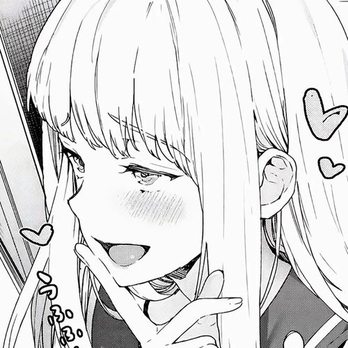 一组黑白漫画风女头