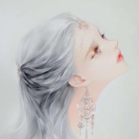 二次元手绘唯美插画女生头像,手绘美女非常的清晰的