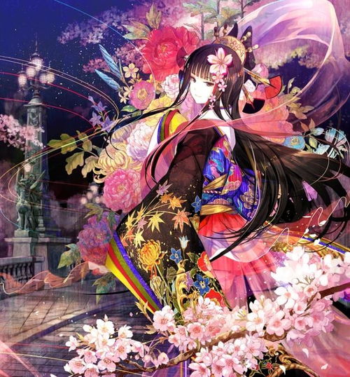 二次元唯美和风美图欣赏身穿和服,亭亭玉立颇有神韵的漂亮女生