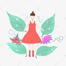三八妇女节之小清新风手绘女孩免抠素材图片免费下载千库网