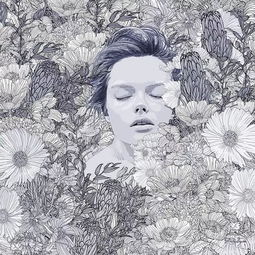 别致素描水彩傻傻分不清楚,美人在花丛中绽放