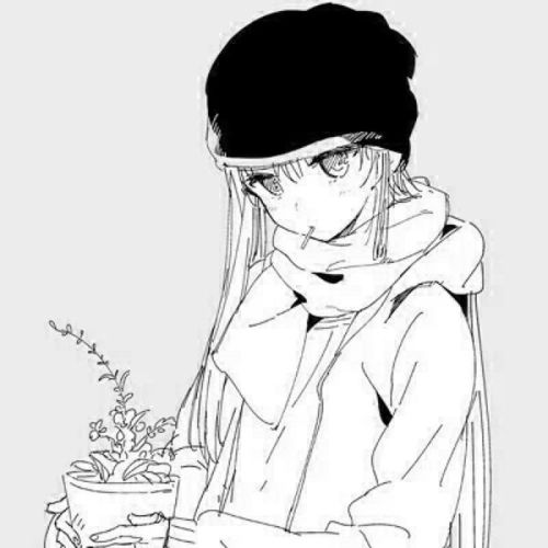 黑白动漫女生头像有吗列如