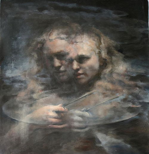 油画头像女生人体油画