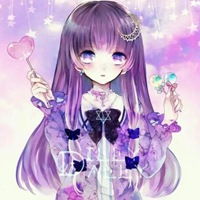 卡通微信头像女生冷淡紫色