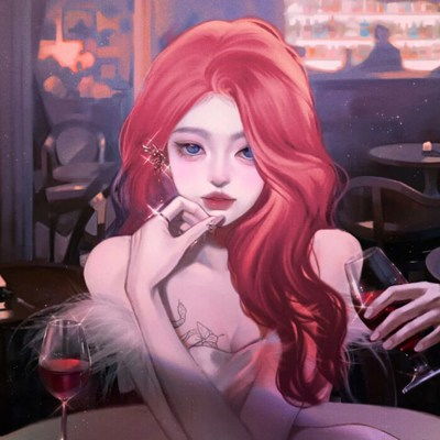 灰白头像女生卡通性感
