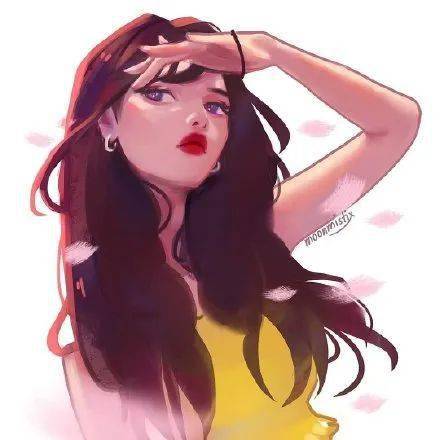 青春洋溢的少女头像插画