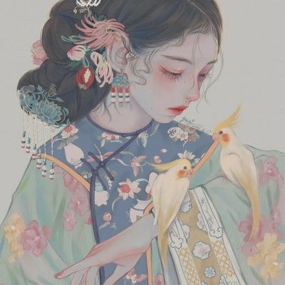 一组唯美绝绝子的古风女头