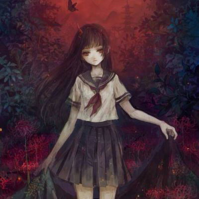 白发血瞳女生头像高冷阎魔爱