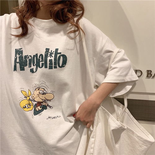 古着港味少女感ins短袖t恤女宽松2020韩版bf慵懒风半袖蹦迪上衣服