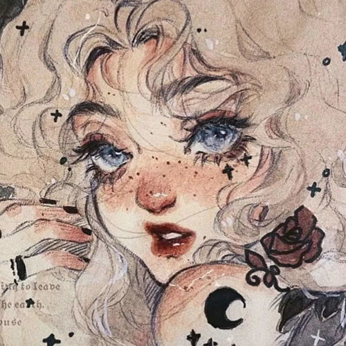离乱神仙女头丨一组超好看的手绘头像
