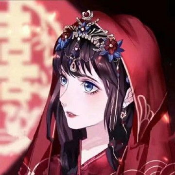古风情侣头像一男一女嫁衣红衣一对两人用