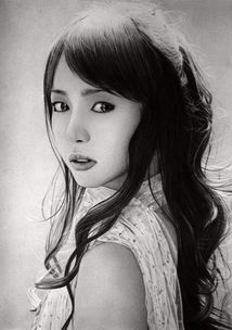 大神级素描超写实美女,黑白照片般细腻