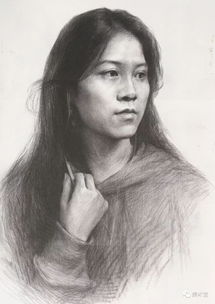 素描带手头像的刻画步骤