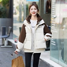 现货短款羽绒服女2023冬季新款时尚连运动帽两件套情侣外套冲锋衣