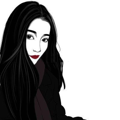 头像女生口罩卡通图片黑白