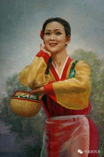 油画头像女生朝鲜