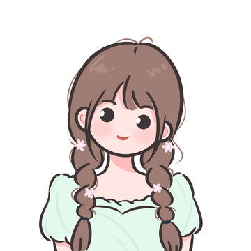 简笔画手绘高马尾女孩头像插画设计模板下载设计素材素材下的人物素材设计模板