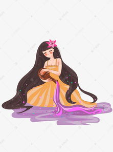 彩绘水瓶座女生psd插画设计素材图片免费下载千库网