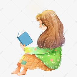 卡通女孩在读书免抠图素材图片免费下载高清psd千库网图片编号11874899